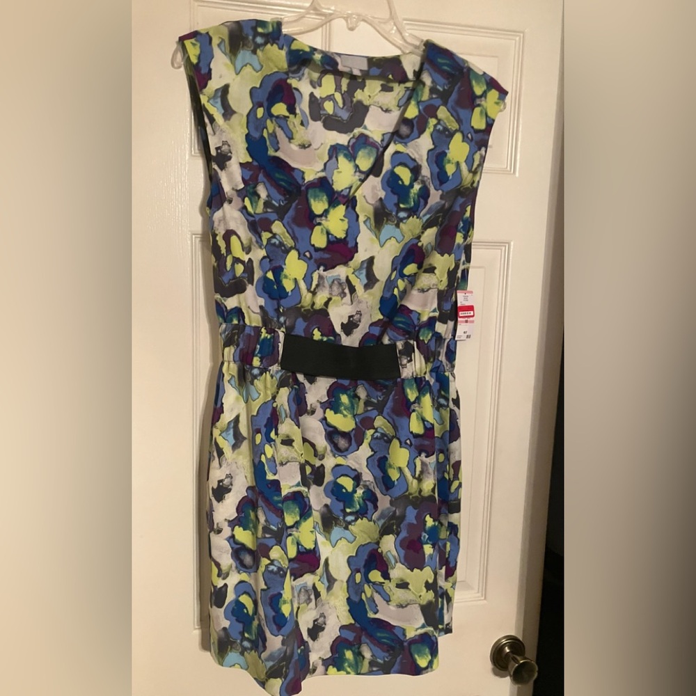 Rachel Roy Iris Combo Floral Sleeveless Dress